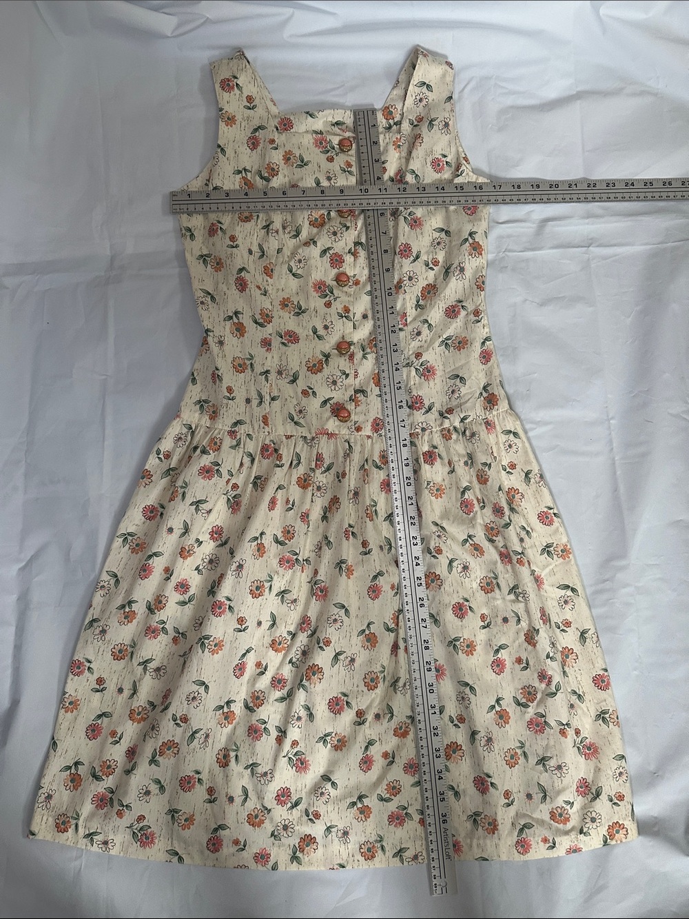 πΈβ¨ Vintage Floral Button-Front Dress β Size 32 Tall β¨πΈ - Picture 5 of 6